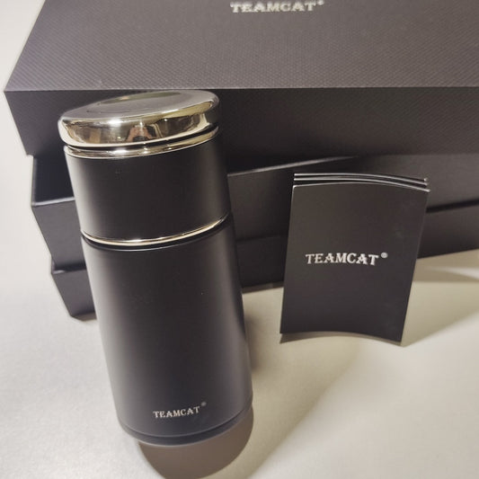 [473]M TEAMCAT High-end Mini Ceramic Inner Lining Insulated Cup Men's Portable Tea Water Separation Brewing Cup Ladies Engraved
