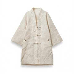 [823]G    Dangdang Somes "Noble Lady"  Paisley Embroidery Frog Button Cotton-Linen New中式 Outerwear for Women