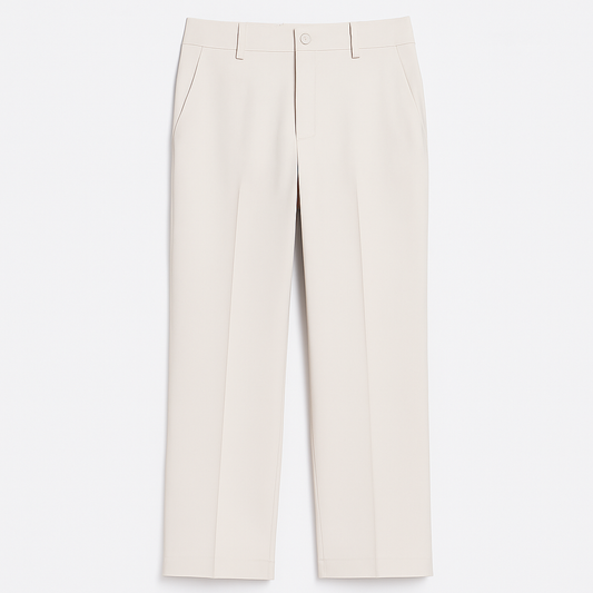 [763]GS Laxibei White Ice Silk Women's Summer 2025 New Collection High-Waisted Drape Slim Fit Floor-Length Pants