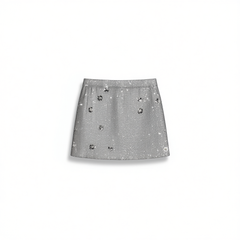 [288]G    [In Stock] Fragile Store Glass Starlight Exquisite Chanel-style Pearl Flower Sequin Skirt
