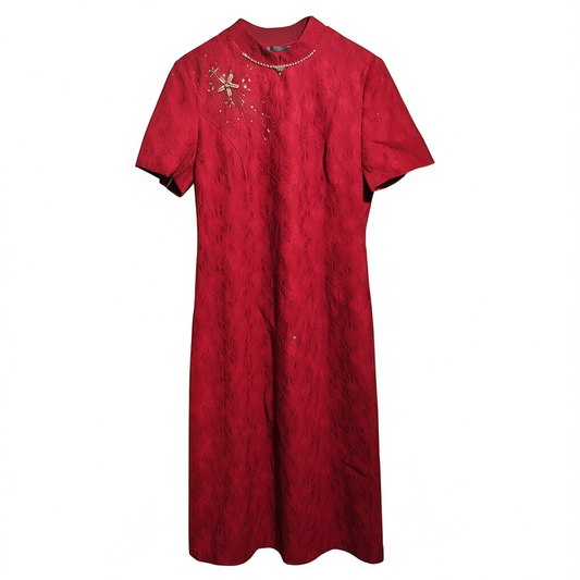 [721]G  Elegant High-End Qipao for Bride's Mother - 2025 Summer Modified Wedding Attire, May Wedding Dress