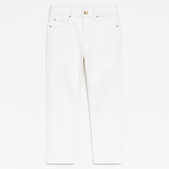 [771]MS Women's 99316 Wide-Leg Slimming High-Waist Lightweight White Non-Stretch Floor-Length Jeans