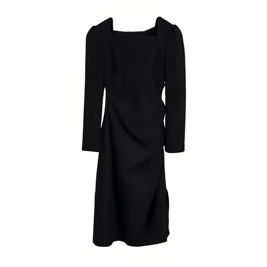 [489]NN Square Neck Knit Dress Women