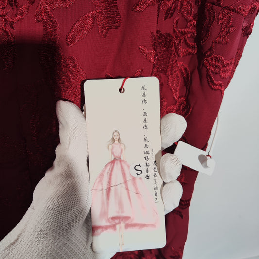 [206]NM   Red Toast Dress for Bride, Qipao for Petite, Bridal Wedding Dress, New Chinese Style Wedding Dress with Modified and Exquisite Design