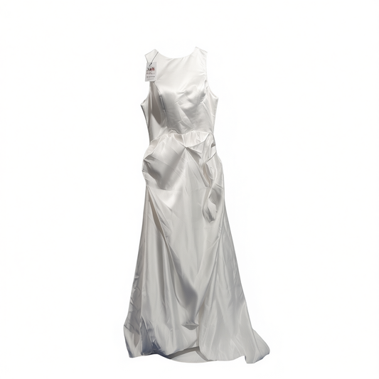 [099]NG    French Halter Light Wedding Dress with Light Luxury Satin Designer Train Bridal Outfit for Engagement and Travel Photos