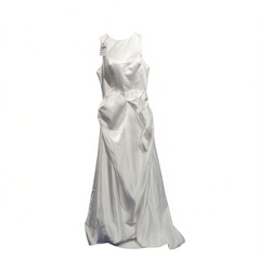 [099]N French Halter Light Wedding Dress with Light Luxury Satin Designer Train Bridal Outfit for Engagement and Travel Photos