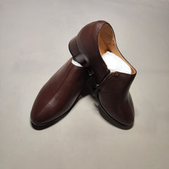 [610]G    WENQIU~3.5cm pointed toe chunky heel women's incredibly soft sheepskin mid-heel shallow vamp comfortable side zipper small leather shoes