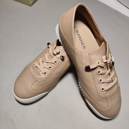 [866]G  [Carnival Price] Qianbaidu Versatile Fashion Sneakers for Women - Spring New Collection, Genuine Leather, Breathable, All-Match Flat Sneakers