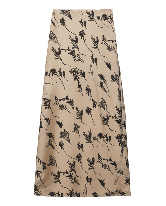 [955]GG     Women's 2025 Summer New Arrival Printed Retro High-Waisted Slimming Loose Long Office A-Line Skirt