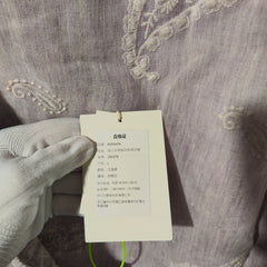 [068]N Annata Purple Linen Embroidered Tie Halter Skirt Women Summer Midi 2025 New A-line Skirt