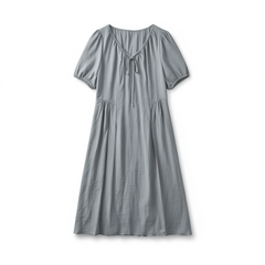 [717]G   Xiao Li Plus Size Women's Wear: Cooling Lyocell Jacquard Print Summer Dress with Slight Waist Cinching, Tummy Control and Slimming Effect for Curvy Figures
