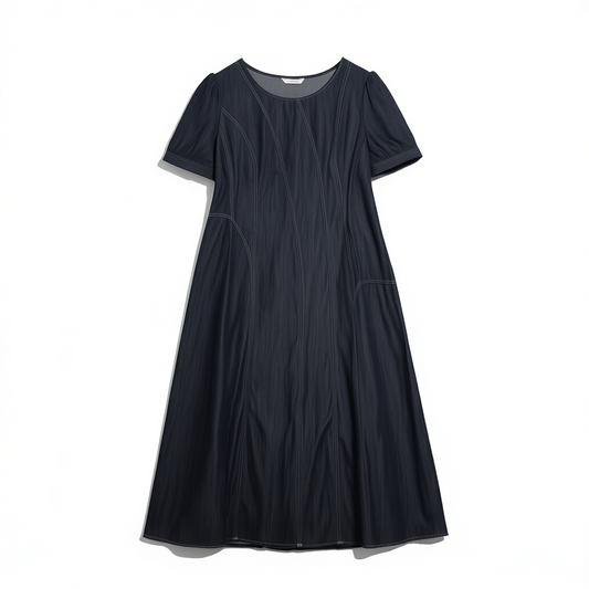 [848]NM   Plus-Size Women's Clothing [Wire-Carved Dress] Denim Dress, Summer Lyocell Tencel Breathable Slimming Vest Dress