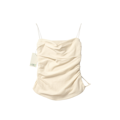[087]N  COUNTONME French Romance 100% Linen Pleated Design Bodice