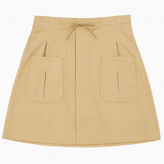 [357]GM   Big Brand Clearance Women's Summer Skirt A-Line 2025 Workwear Casual Culottes White Slimming Look High-Waisted Western-Style Skirt