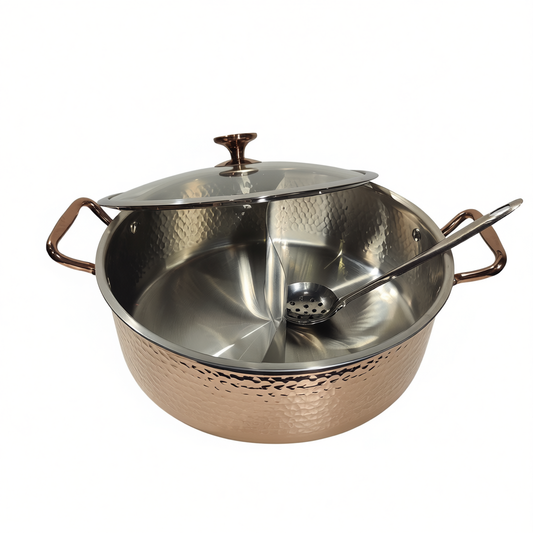[577]M German Mujie New Thickened 316 Stainless Steel Household Mandarin Duck Pot Hammer Pattern Hot Pot Pot Pot Induction Cooker Special