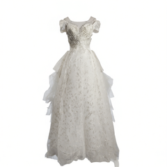 [502]GG  French-style lightweight wedding dress for brides,  new off-shoulder vintage