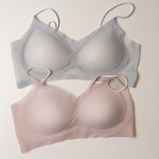 [811]GS    Wire-Free Seamless Ice Silk Bra for Women, Lightweight and Breathable, Push-Up and Side Bust Control, Removable Padding, Beautiful Back Design
