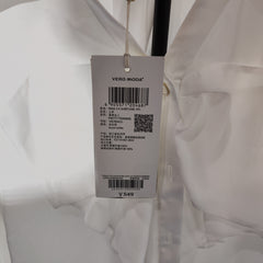 [678]N [Party Price] Vero Moda Shirt 2024 Autumn New Ruffled Three-Quarter Sleeve V-Neck Bowtie White Shirt 324431008