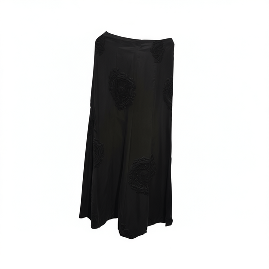 [365]NM  Heavy bias-cut true cupro fish-tail half skirt with flowing soft misty luster, self-reserved