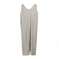 [790] LDOO Shop's imported Cotton. Loose-cut vertical stripe sleeveless dress and collar dress from Japan