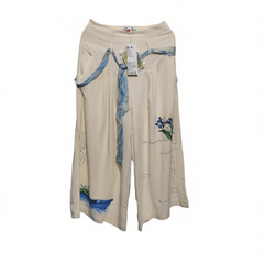 [981]N Three or Two Matters - Women's Van Gogh Wide-Leg Casual Pants, Summer 2025 New Arrival, Lightweight Printed Crop Cargo Pants, Coconut Breeze Sleeping Day Dream