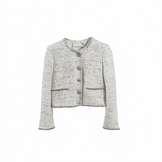 [236]N Yu Xiaoxiao [Dazzling White Rich Beauty] Custom Heavy-Duty Design Hand-Sewn Ribbon Chanel-Style Jacket