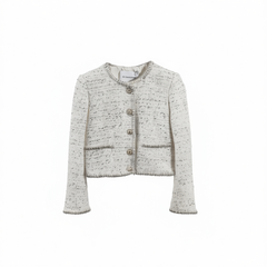 [236]N Yu Xiaoxiao [Dazzling White Rich Beauty] Custom Heavy-Duty Design Hand-Sewn Ribbon Chanel-Style Jacket