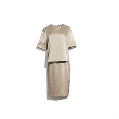 [601]NN  Elegant Workwear Charm! Slimming Skirt Set with Short-Sleeve Top