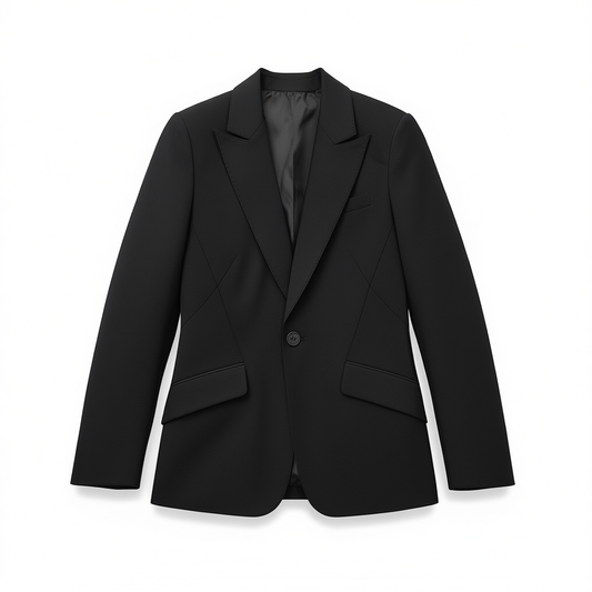 [141]N Dark blue commuter formal suit set for women, high-end look, professional business wide-leg pants, blazer two-piece set