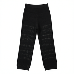 [323]NM  Lightweight Airy Lace Hollowed-out Muscle-relaxed Drawstring Knit Air Pants with Fine Indian Velvety Cotton