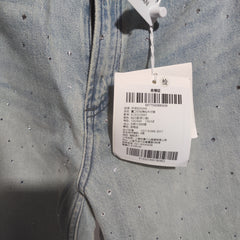 [091]N KEIGAN/JINBIAO European-Imported Heavyweight Bespoke Positional Rhinestone Starry Fashionable Straight-Leg Jeans