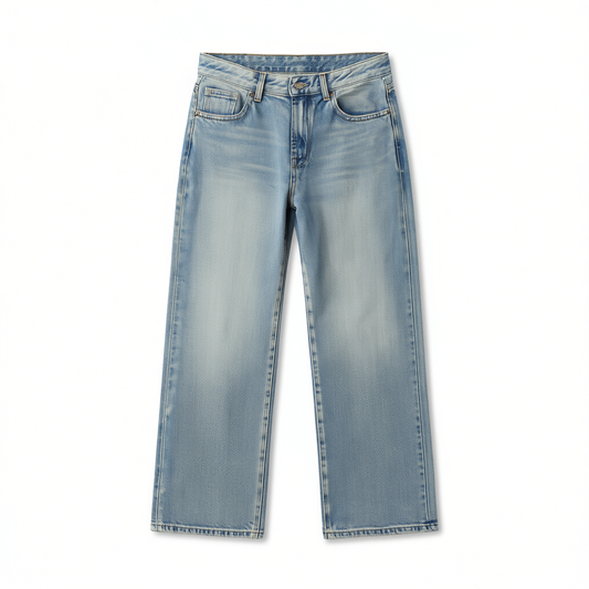 [772]GG    Light and Soft, Elegant and Sloppy-deconstructed, Three-dimensional Slim-fitting Wide-leg Straight Jeans