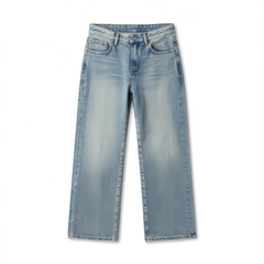 [772]GG    Light and Soft, Elegant and Sloppy-deconstructed, Three-dimensional Slim-fitting Wide-leg Straight Jeans