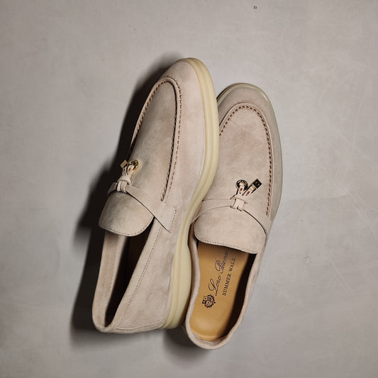 [981]NM  Genuine Leather Loafers for Women with Tassel Buckle, Slip-On Casual Shoes, Round Toe, Versatile Flat Casual Single Shoes