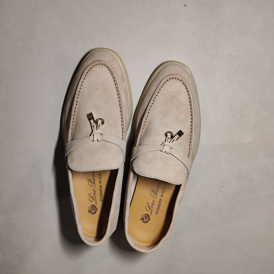 [981]NM  Genuine Leather Loafers for Women with Tassel Buckle, Slip-On Casual Shoes, Round Toe, Versatile Flat Casual Single Shoes