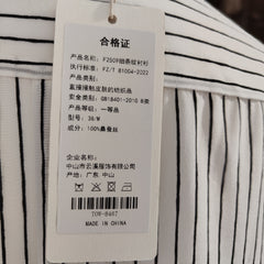 [554]GG     Minimalist Office Wear 、 Fine Vertical Stripe Print Double Crepe Silk Collar Long Sleeve Women's Shirt