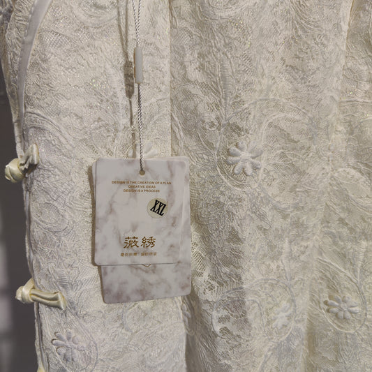 [992]GM  【Special Offer】    Light Champagne Chinese-style Qipao, Engagement Dress & Bridal Toast Gown, Summer Lace Formal Dress with High-end Texture
