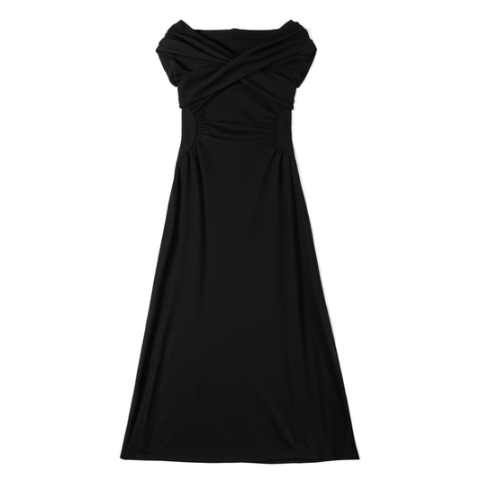 [816]MM  [Waist-Slimming Dress Series] Black Dress Women's Gown Long Dress
