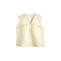 [852] MMMM   chic and beautiful white loose sleeveless shirt top summer thin style
