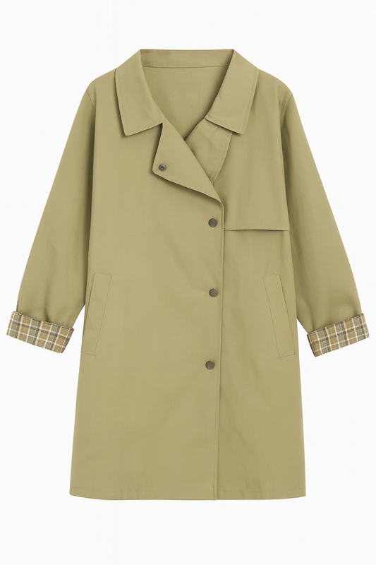 [847]MS Women's Trench Coats Spring Autumn Winter 2025 New Arrival Trendy Stylish Petite Women High-End Mid-Length Outerwear Coat