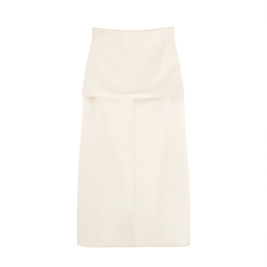 [385]NG   High-waisted layered satin vest and A-line skirt with a refined, minimalist "old money" aesthetic inspired by French Riviera influencers