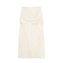 [385]N High-waisted layered satin vest and A-line skirt with a refined, minimalist "old money" aesthetic inspired by French Riviera influencers