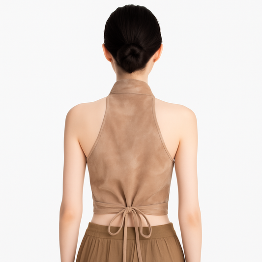 [864]MS Promotional Price Beach Vacation Travel Outfit Set Tencel Strappy Top Drapey Wide-Leg Pants Two-Piece Set Women's Summer 2025