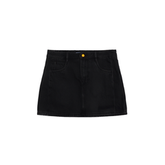 [606] MM   Summer Gold Button A-Line Denim Skirt Slimming Skirt High Waist Short Skirt