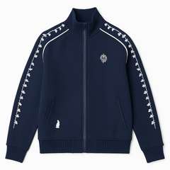 [870]NS [Zuochishankong] Vintage American Cherry Bow Embroidery Open-Front Hoodie Women's Flocked Loose Zip-Up Jacket