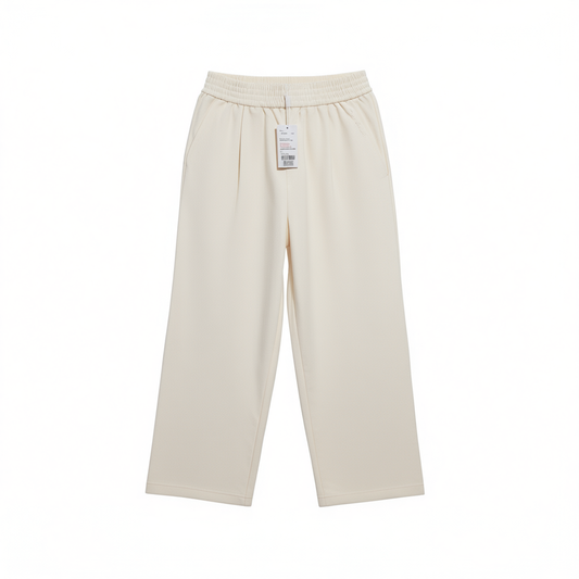 [750] Deep Breath Minimalist Old Money Style Lightweight Air Mesh Yamamoto Pants Wide-Leg Sweatpants for Women A100437
