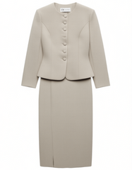 [435]M Jiang Feifei Skirt Professional Suit High-End Fashion Minimalist Design Chic for Work Two-Piece Set
