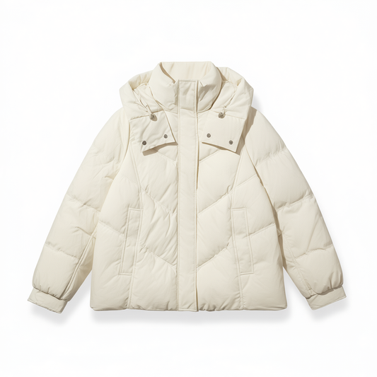 [872]NM  White Spirit Women's Down Jacket Winter Short Slim Fit Thickened White Duck Down High-End Trendy Outerwear