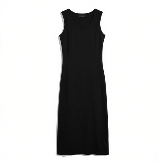 [377]NM   U-neck deep long dress