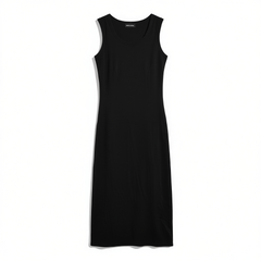[377]N Deep Breath U-neck deep long dress